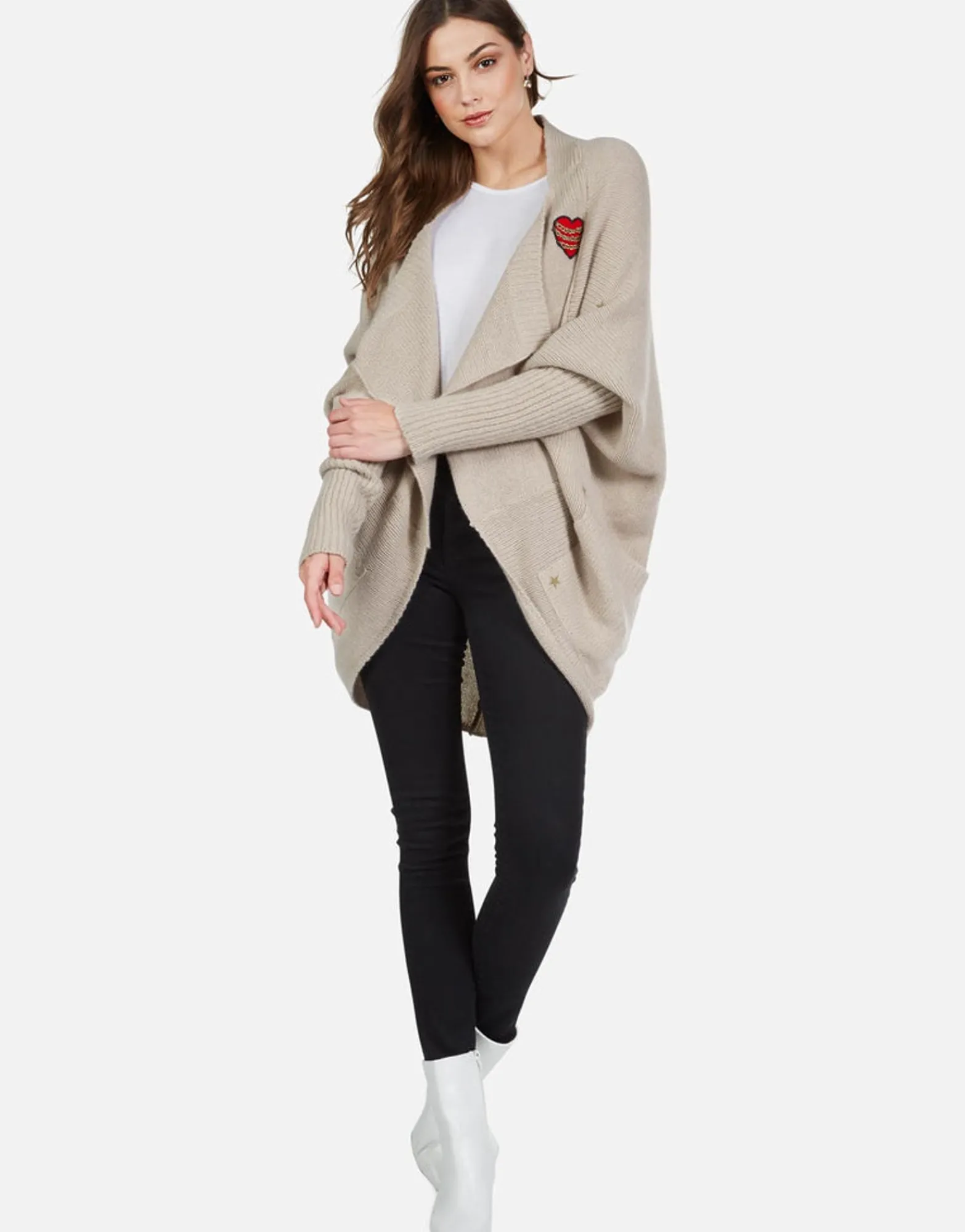 Best Sale Chain Heart Stars Draped Cardigan | Daya By Women Sweaters & Knits