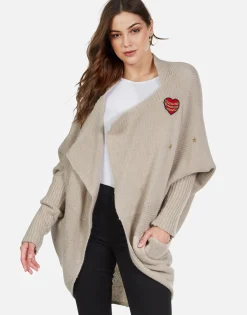 Best Sale Chain Heart Stars Draped Cardigan | Daya By Women Sweaters & Knits