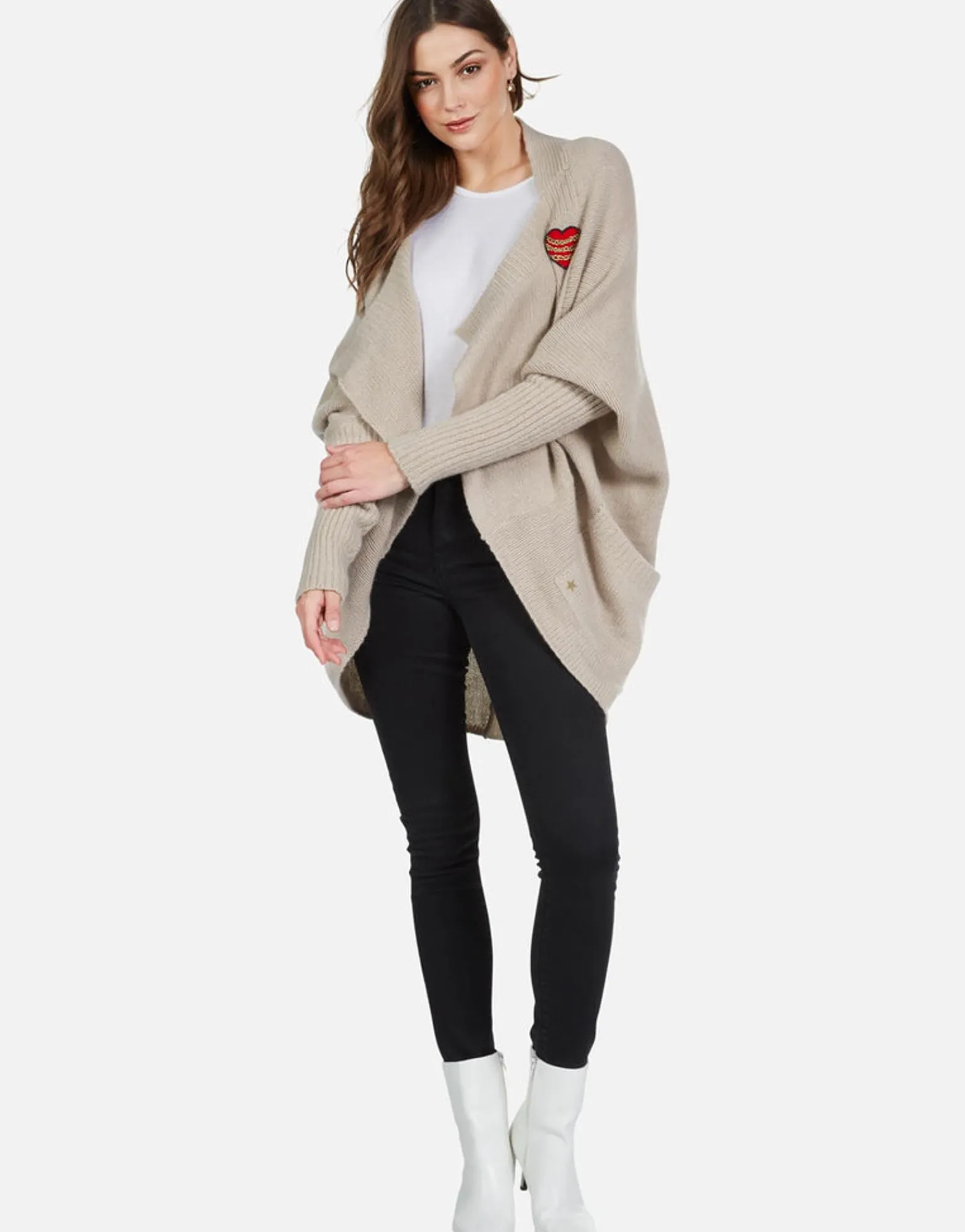 Best Sale Chain Heart Stars Draped Cardigan | Daya By Women Sweaters & Knits
