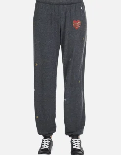 Best Sale Chain Heart Stars Long Pant In Black | Tanzy By Women Long Sweatpants