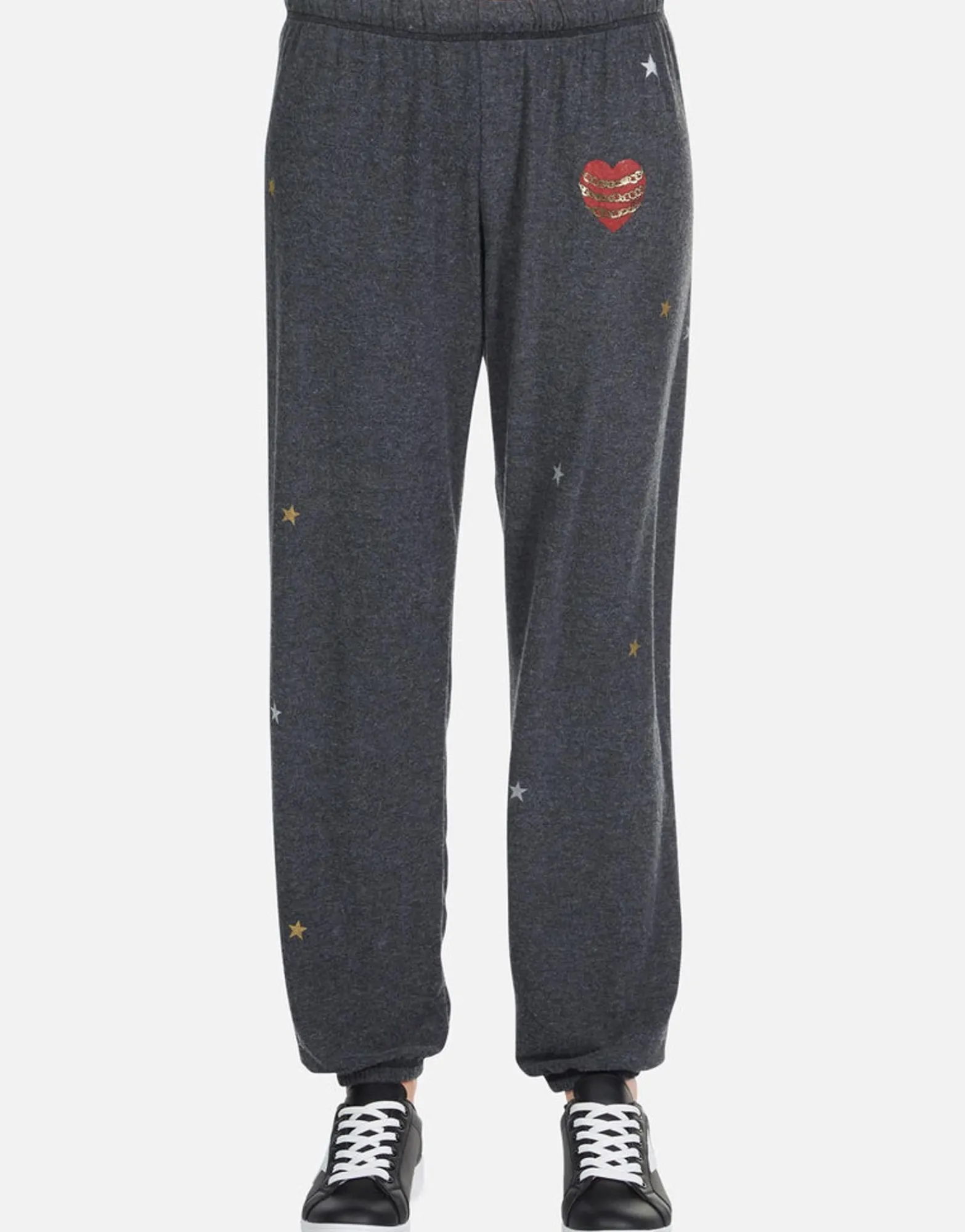 Best Sale Chain Heart Stars Long Pant In Black | Tanzy By Women Long Sweatpants
