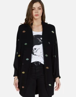 Fashion Color Bead Eyes Cardigan Wrap | Isla By Women Sweaters & Knits