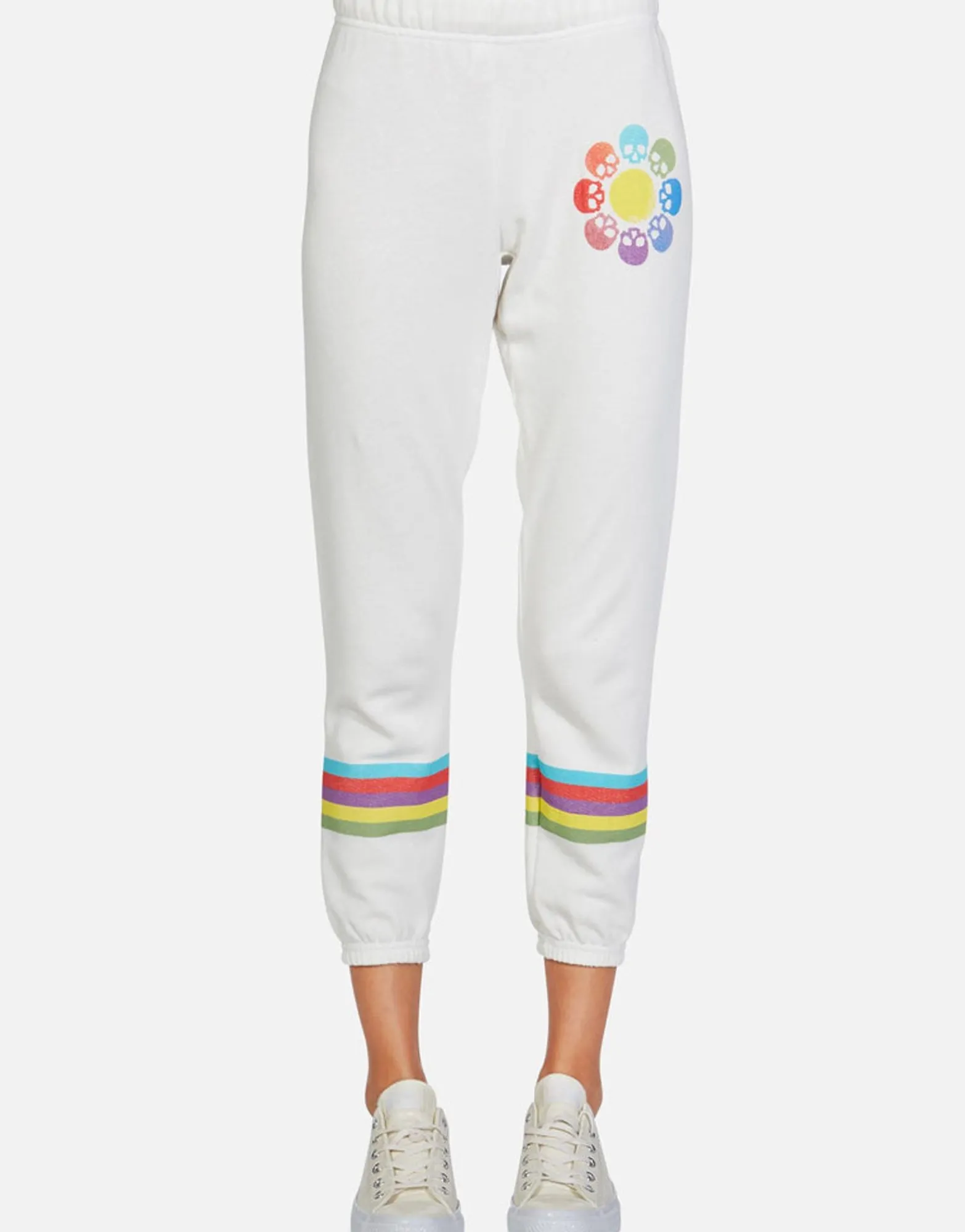 Cheap Color Skull Flower Crop Sweatpant | Alana By Women Crop Sweatpants