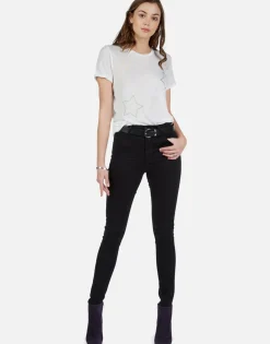 Best Color Stars Embroidered Vintage Roll Slv Tee | Marina By Women Short Sleeve