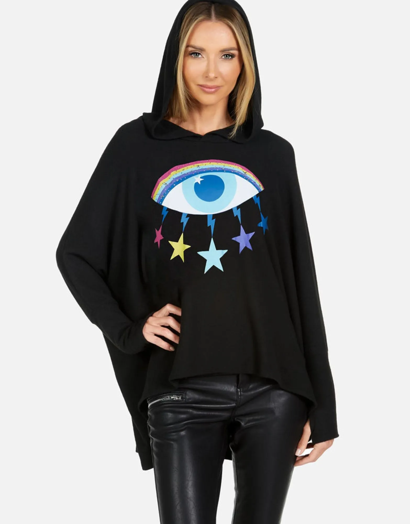 Flash Sale Cosmic Rainbow Eye Oversized Pullover Hoodie | Wilma By Women Hoodies