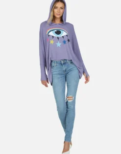 Flash Sale Cosmic Rainbow Eye Oversized Pullover Hoodie | Wilma By Women Hoodies