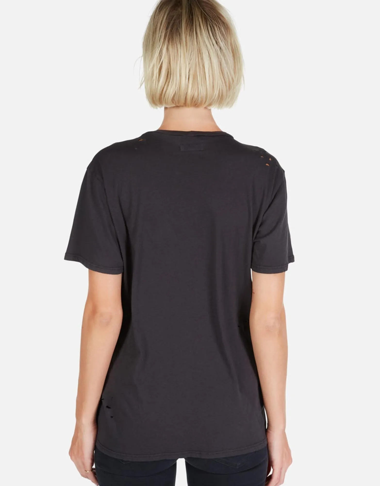 Cheap Cracked Lightning Bolt Distressed Tee W/ Holes | Wof By Women Short Sleeve