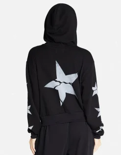 Clearance Cracked Star Zip Hoodie In | Lachelle By Women Hoodies