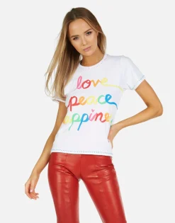 Cheap Croft Love Peace Happiness Women Short Sleeve