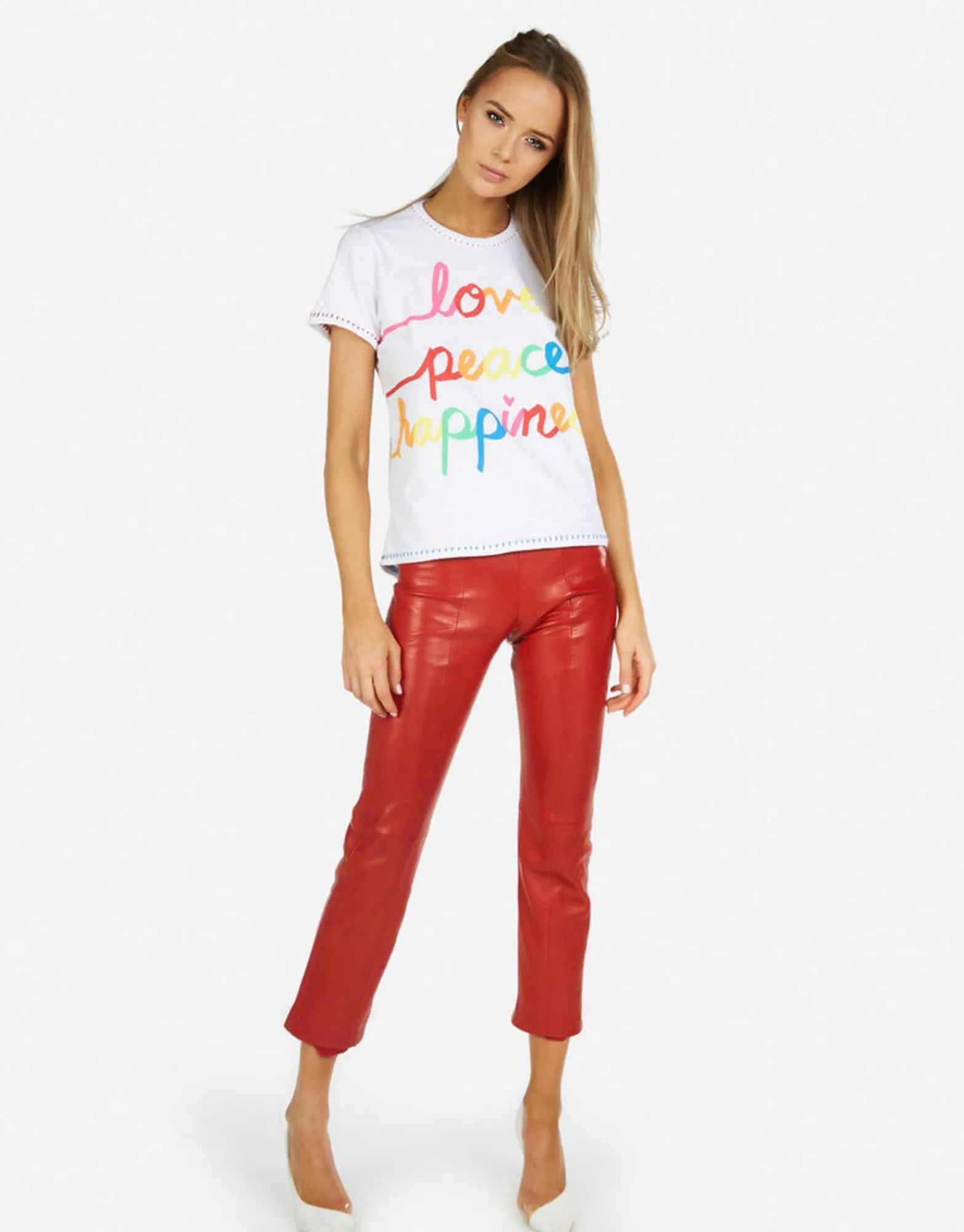 Cheap Croft Love Peace Happiness Women Short Sleeve