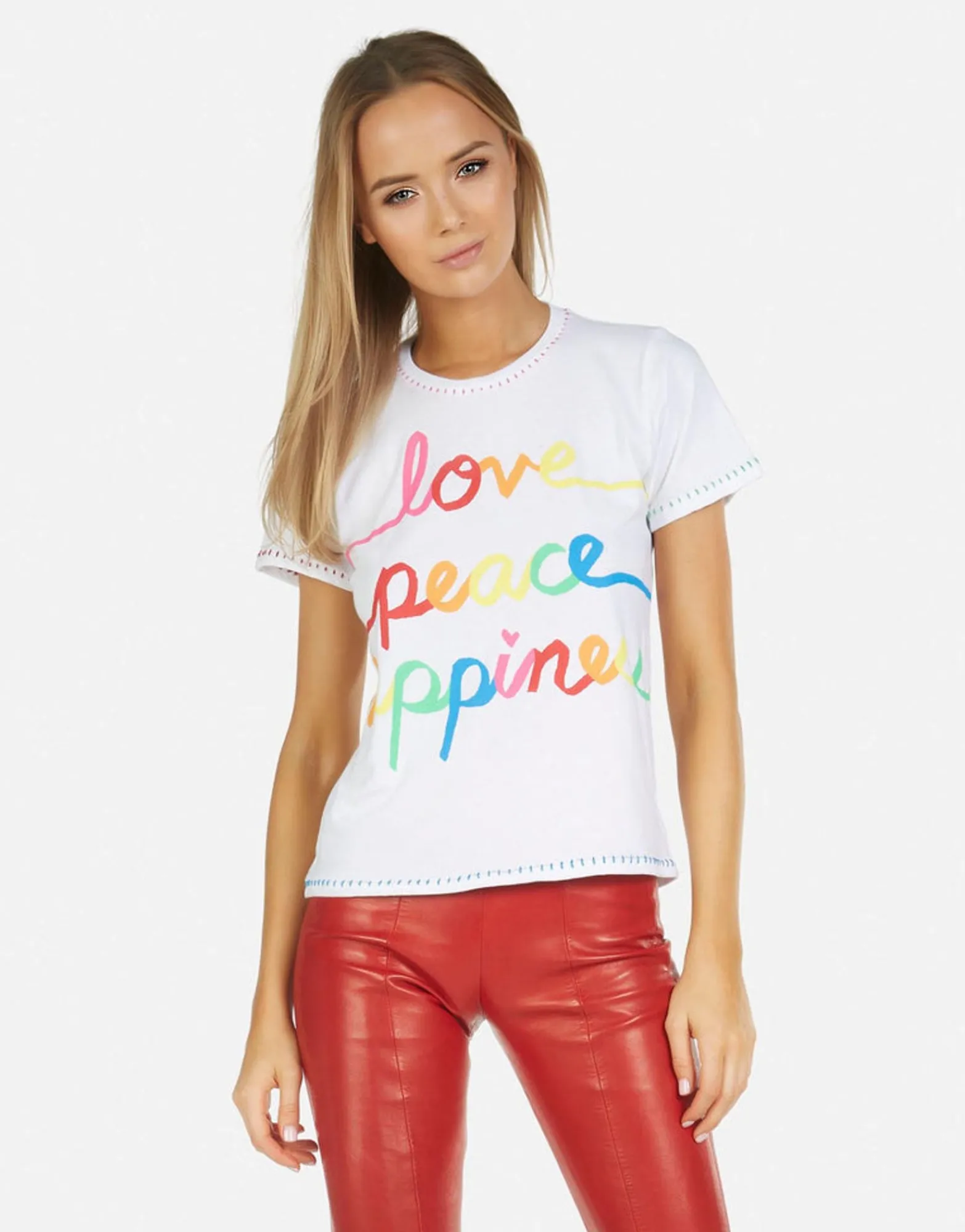 Cheap Croft Love Peace Happiness Women Short Sleeve