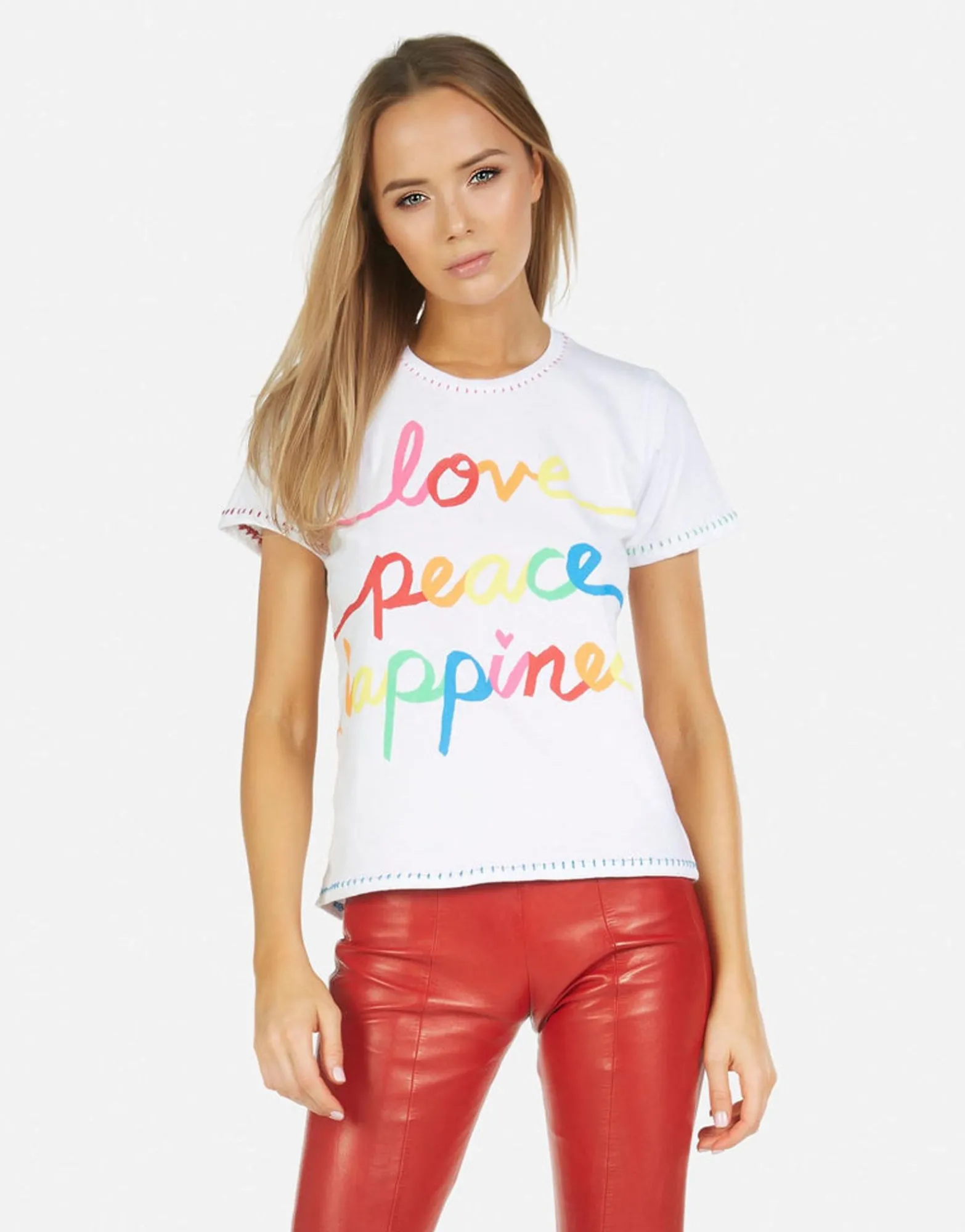 Cheap Croft Love Peace Happiness Women Short Sleeve
