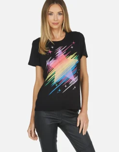 Shop Croft Neon Sparkle Star Women Short Sleeve