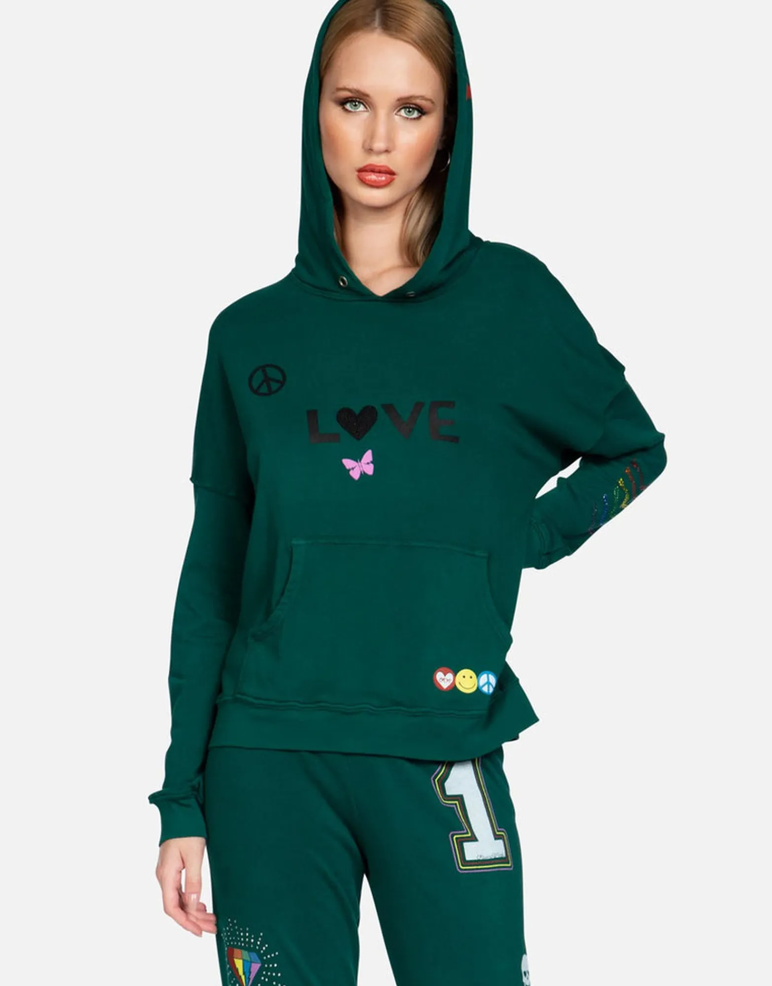 Hot Crystal #1 Love Pullover Hoodie | Melanie By Women Hoodies