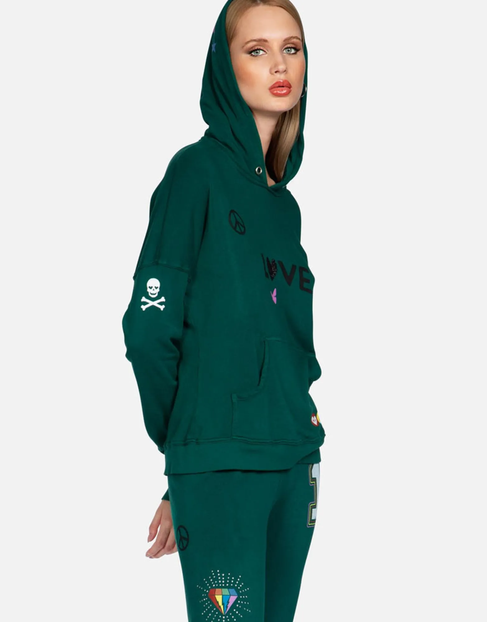 Hot Crystal #1 Love Pullover Hoodie | Melanie By Women Hoodies