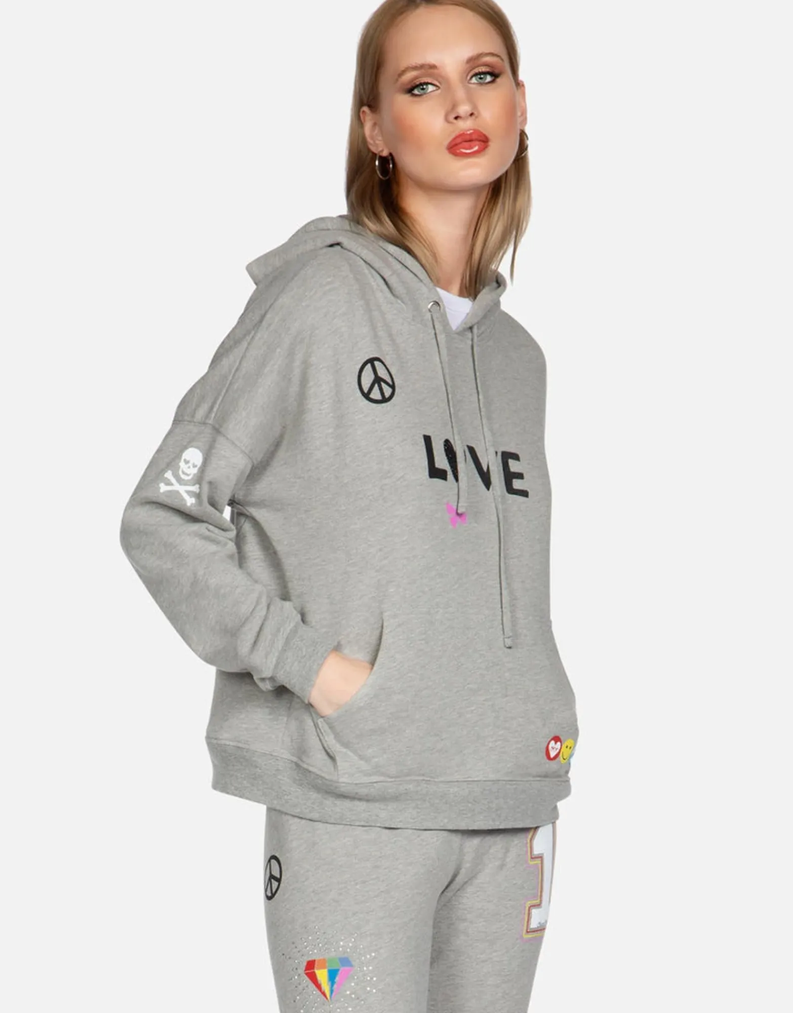 Hot Crystal #1 Love Pullover Hoodie | Melanie By Women Hoodies