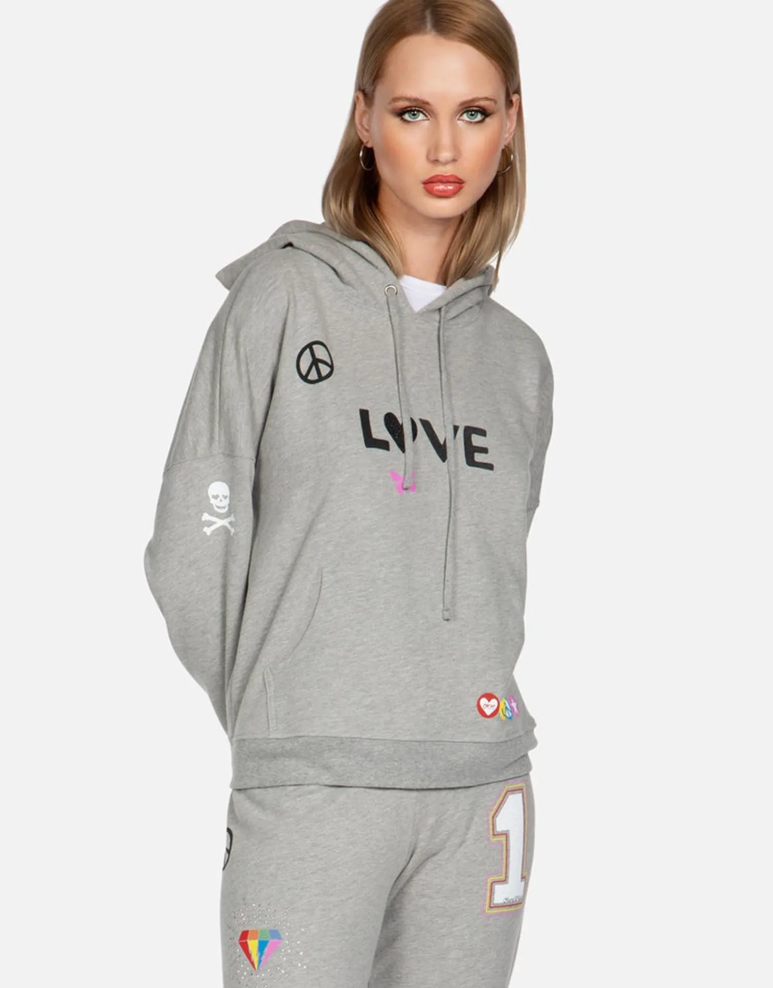 Hot Crystal #1 Love Pullover Hoodie | Melanie By Women Hoodies