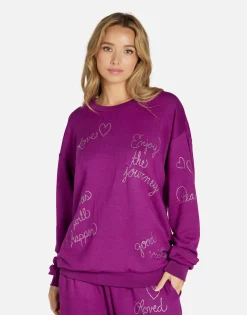 Hot Crystal Affirmations Pullover In | Babbs By Women Long Sleeve