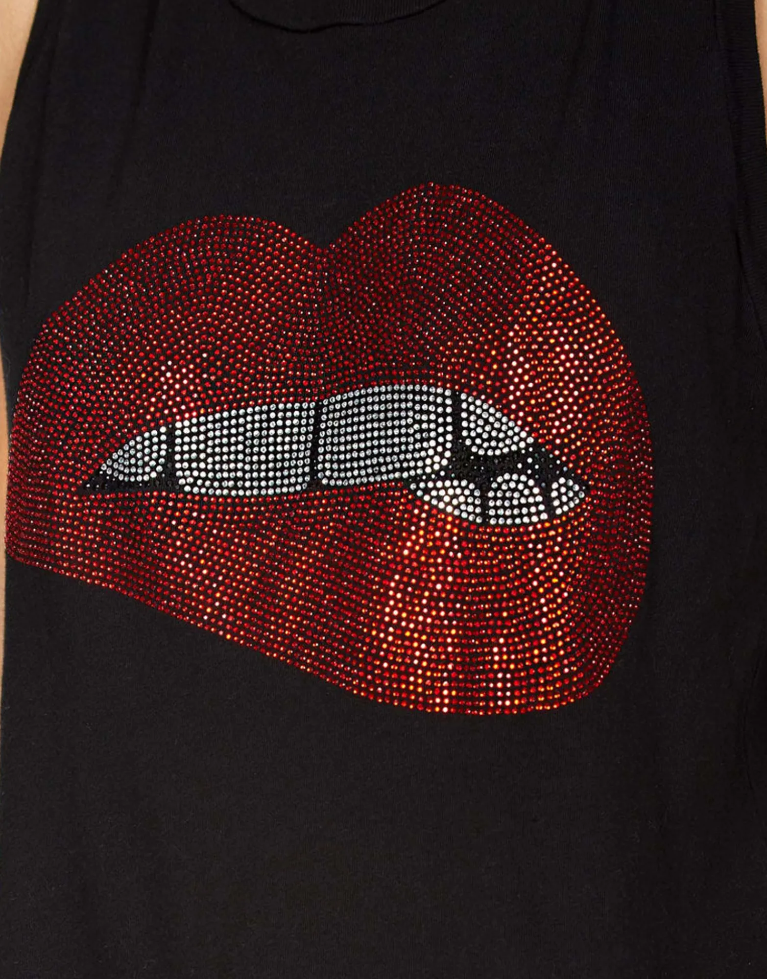 Fashion Crystal Biting Lip High Neck Tank | Peyton By Women Tanks