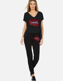 Best Crystal Biting Lip Lounge Sweatpant | Jess By Women Long Sweatpants