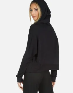 Discount Crystal Biting Lip Pullover Crop Hoodie | Delilah X By Women Hoodies