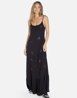 Online Crystal Cherries Maxi Ruffle Dress In | Beatrix By Women Dresses