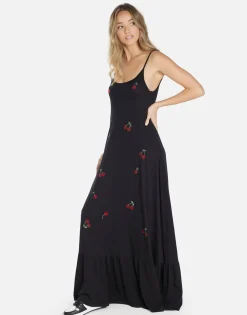 Online Crystal Cherries Maxi Ruffle Dress In | Beatrix By Women Dresses