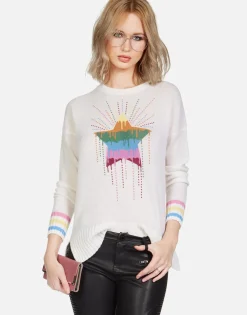 Sale Crystal Dripping Star Cashmere Sweater | Vivian By Women Sweaters & Knits