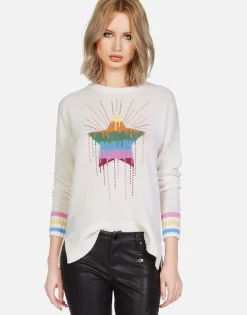 Sale Crystal Dripping Star Cashmere Sweater | Vivian By Women Sweaters & Knits