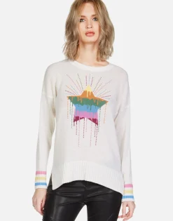 Sale Crystal Dripping Star Cashmere Sweater | Vivian By Women Sweaters & Knits