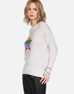 Sale Crystal Dripping Star Cashmere Sweater | Vivian By Women Sweaters & Knits