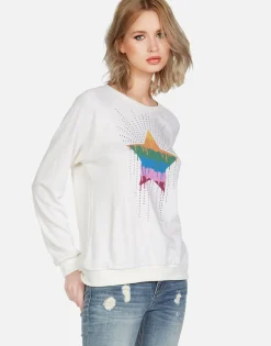 Clearance Crystal Dripping Star Vintage Pullover | Noleta By Women Long Sleeve