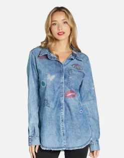 Discount Crystal Elements Button Up In | Sloane By Women Long Sleeve