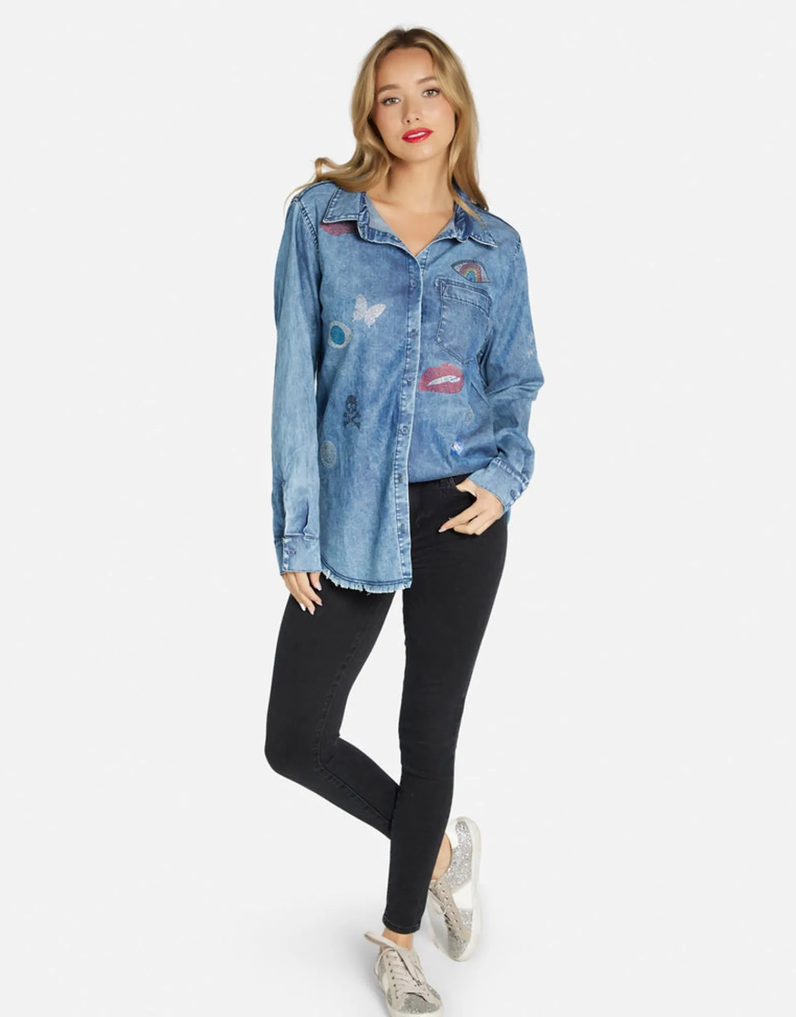 Discount Crystal Elements Button Up In | Sloane By Women Long Sleeve