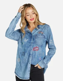 Discount Crystal Elements Button Up In | Sloane By Women Long Sleeve