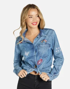 Discount Crystal Elements Button Up In | Sloane By Women Long Sleeve
