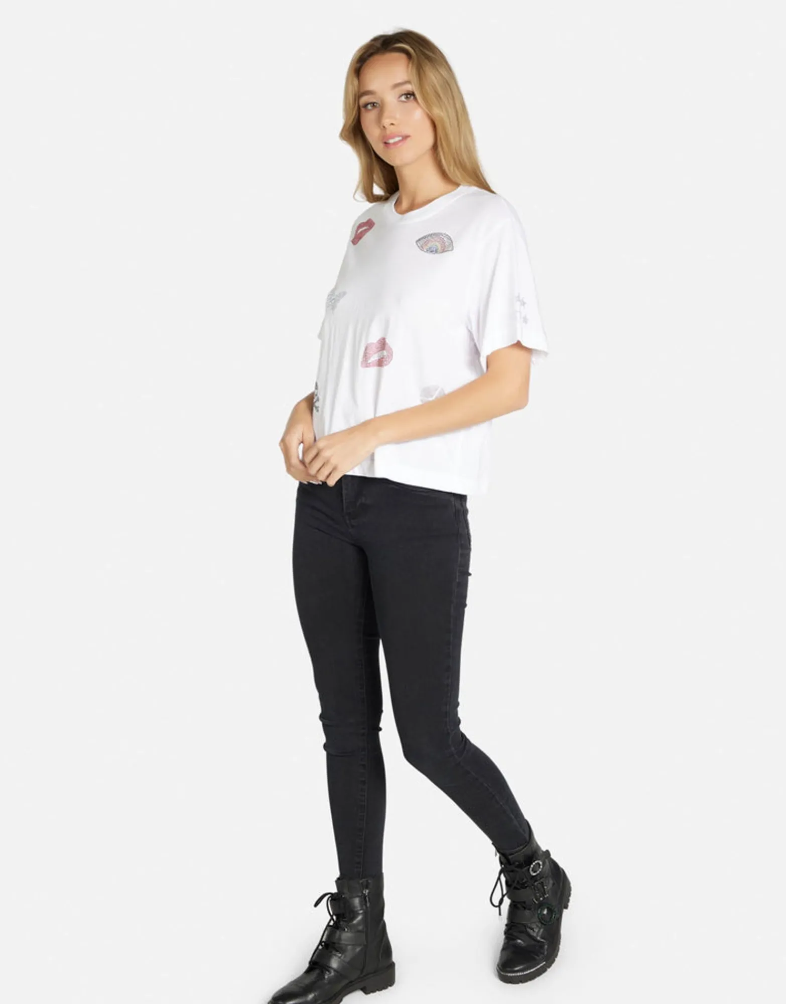 Cheap Crystal Elements Crop Tee In | Rue By Women Short Sleeve