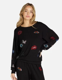 Clearance Crystal Elements Pullover In | Babbs By Women Long Sleeve