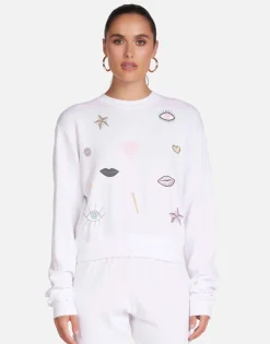 Fashion Crystal Glam Crop Pullover In | Spalding X By Women Long Sleeve