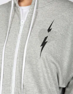 Clearance Crystal Happy Lightning Love Zip Hoodie | Chandra By Women Hoodies
