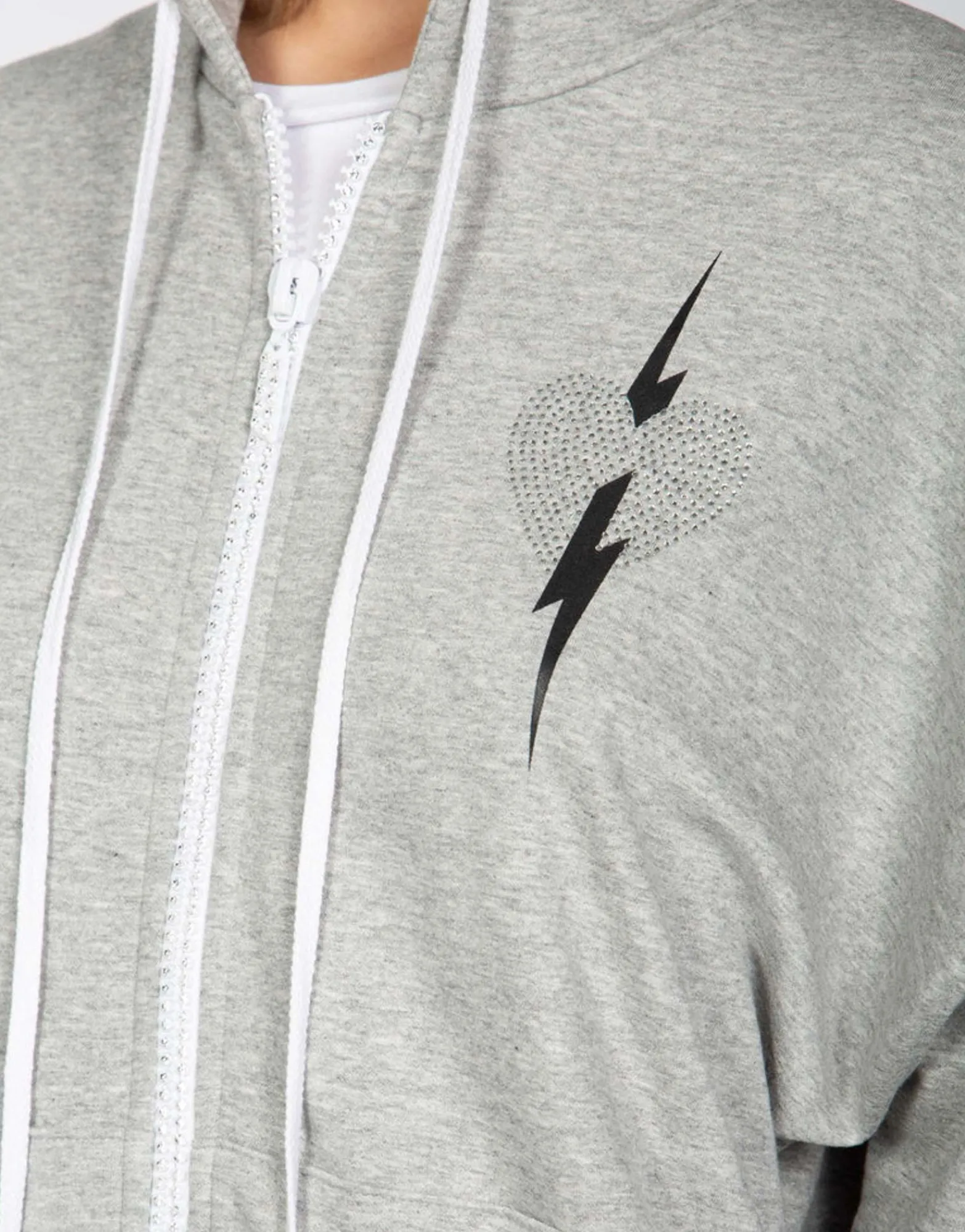 Clearance Crystal Happy Lightning Love Zip Hoodie | Chandra By Women Hoodies
