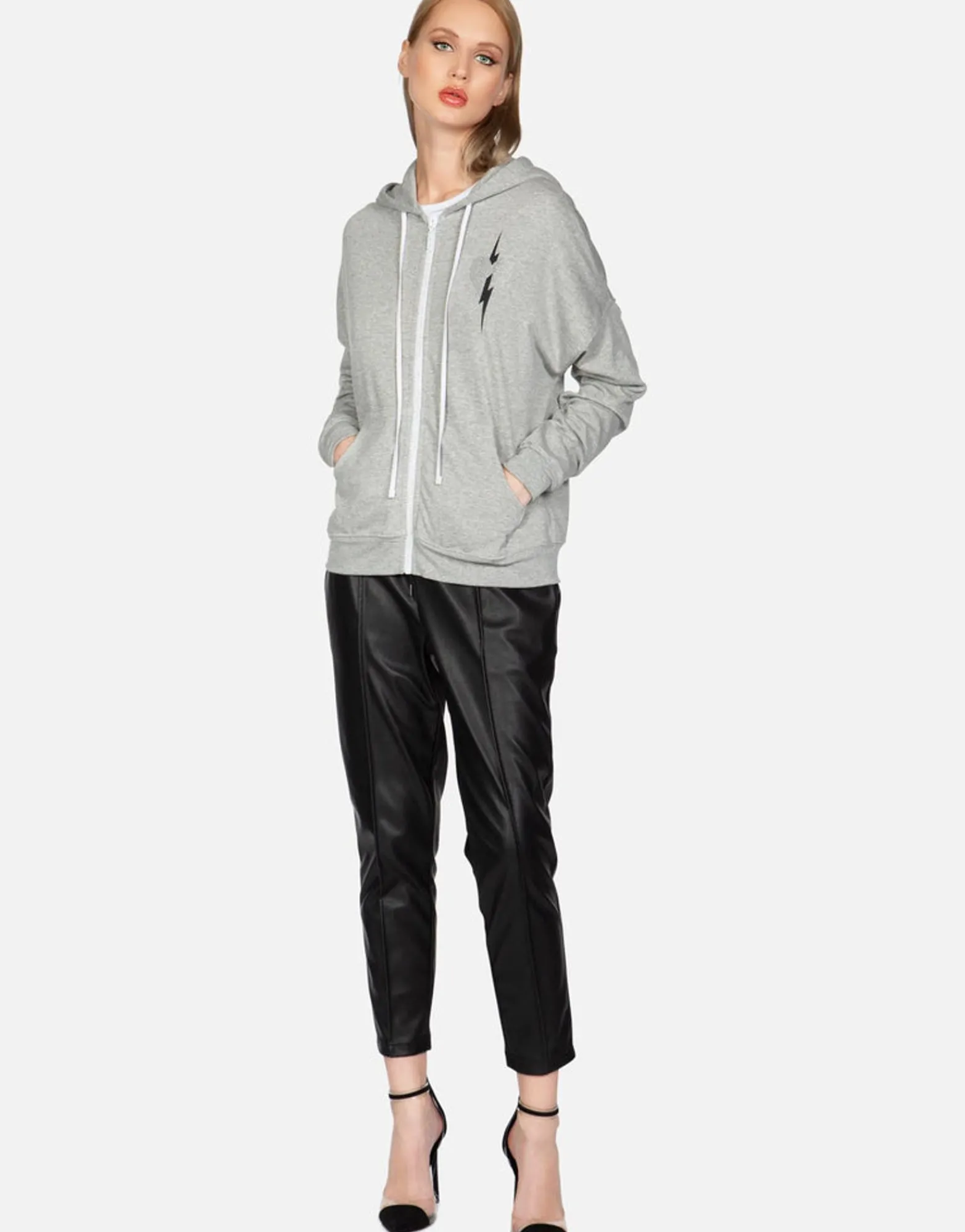 Clearance Crystal Happy Lightning Love Zip Hoodie | Chandra By Women Hoodies