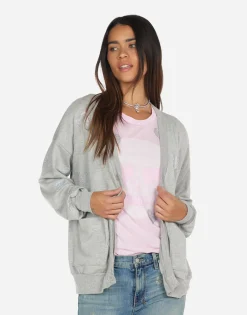 Outlet Crystal Hearts Button Up Sweatshirt | Jamila By Women Sweaters & Knits