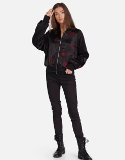 Outlet Crystal Kisses Bomber Jacket In | Mckay By Women Jackets