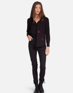Best Crystal Kisses Button Up Shirt In | Sloane By Women Long Sleeve