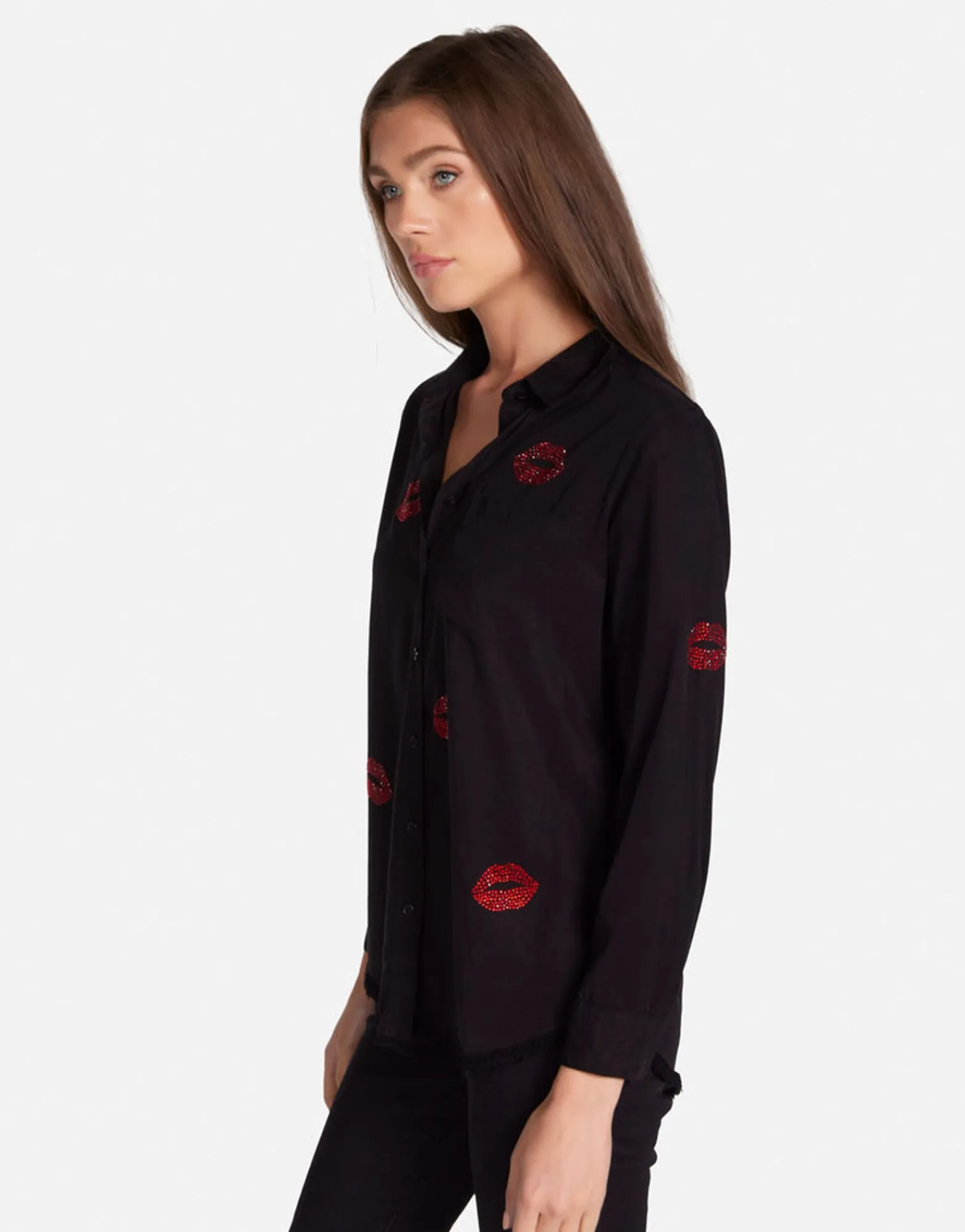 Best Crystal Kisses Button Up Shirt In | Sloane By Women Long Sleeve