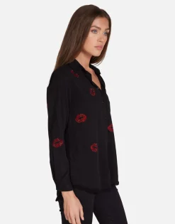 Best Crystal Kisses Button Up Shirt In | Sloane By Women Long Sleeve