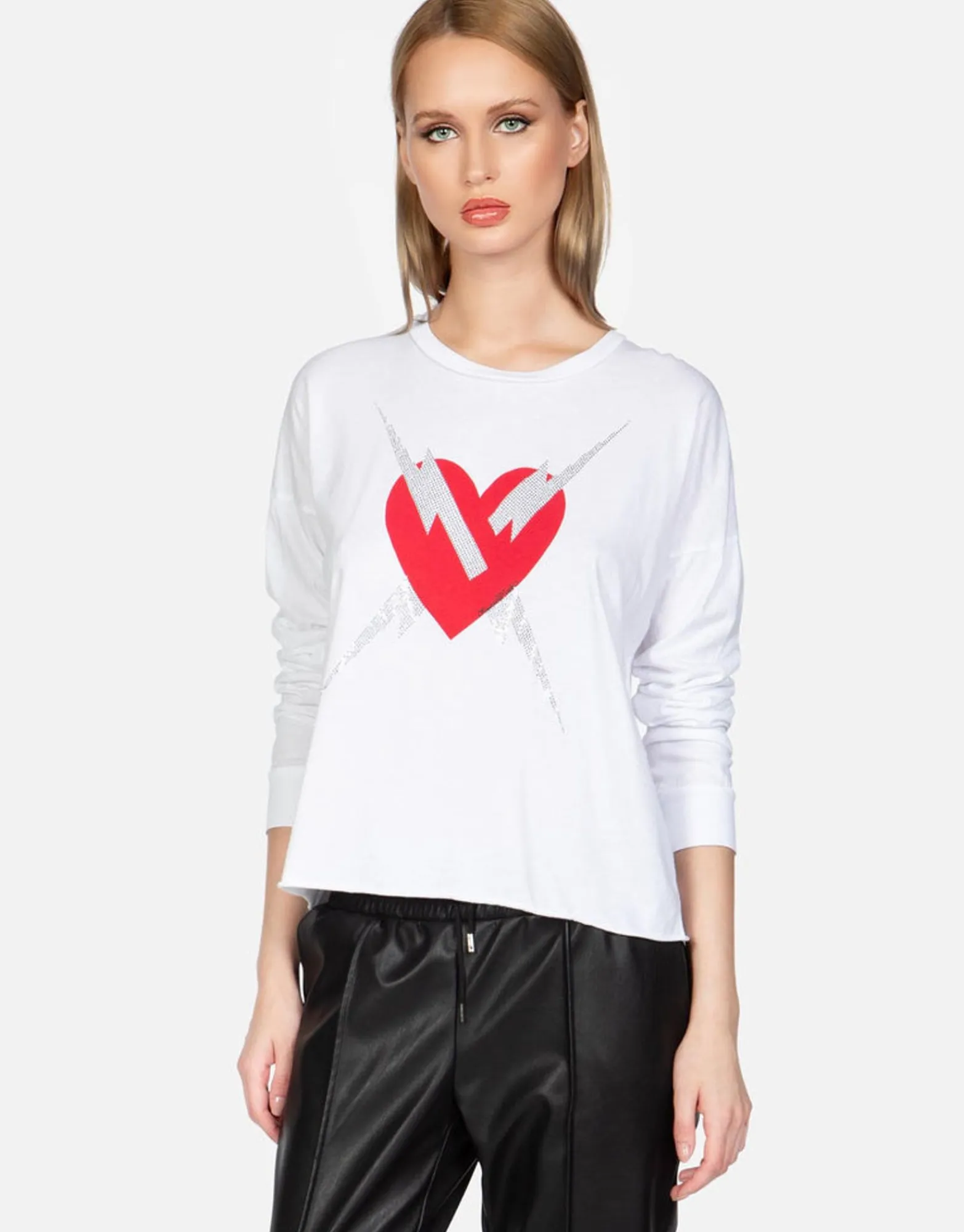 Hot Crystal Lightning Love L/S Crop Tee | Luella By Women Long Sleeve