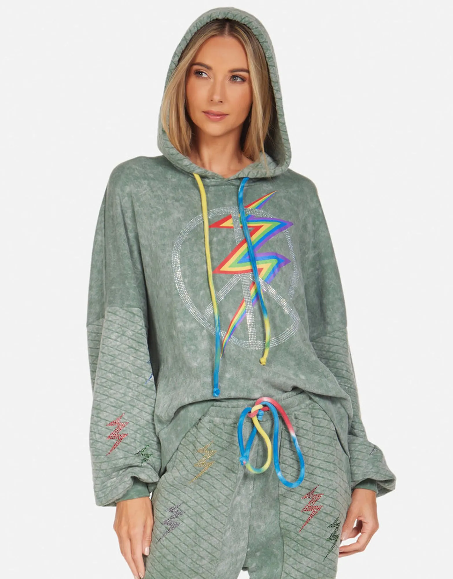 Sale Crystal Lightning Peace Boyfriend Hoodie | Serilda By Women Hoodies