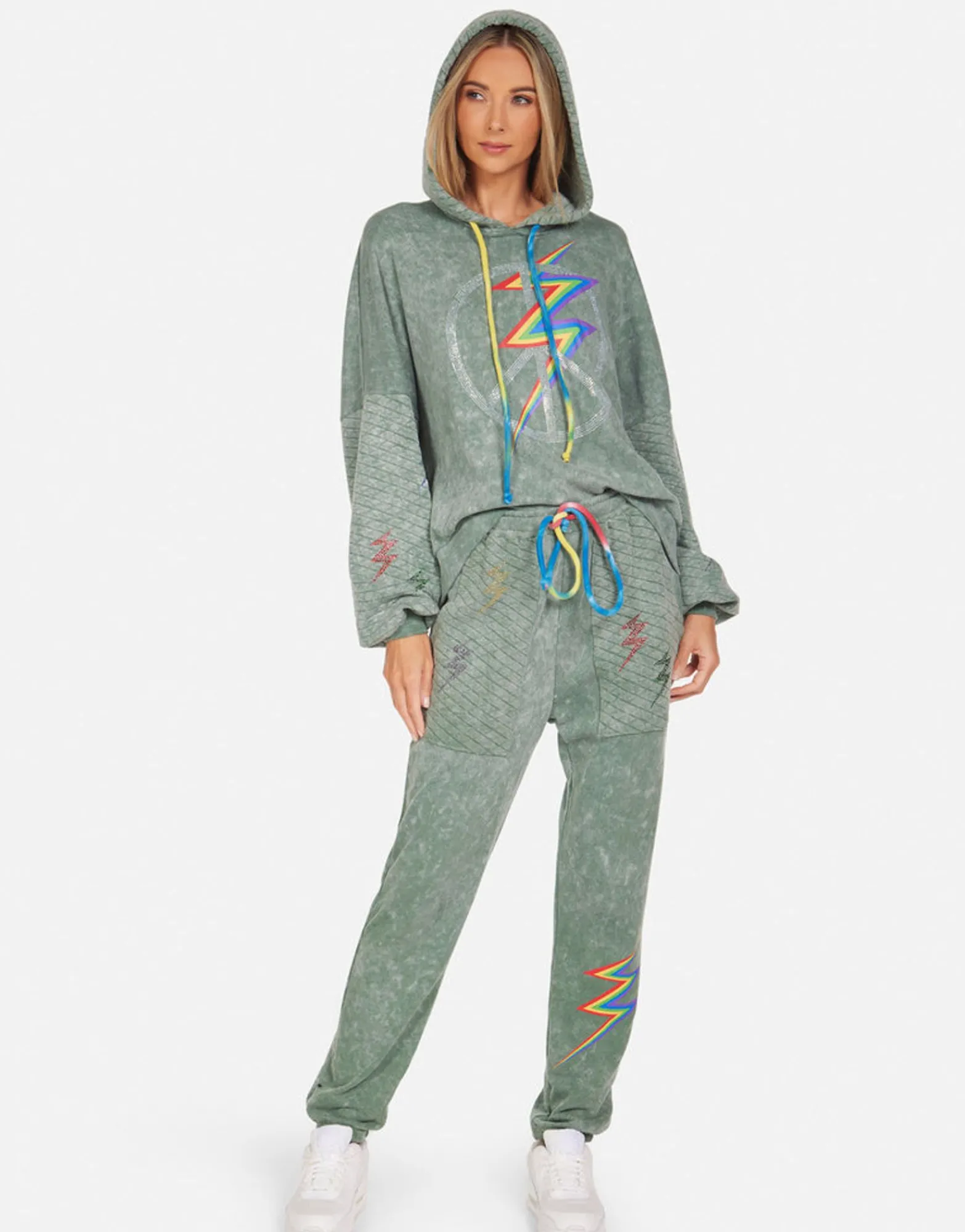 Sale Crystal Lightning Peace Boyfriend Hoodie | Serilda By Women Hoodies